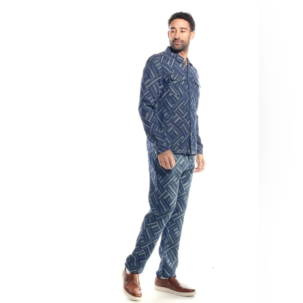 Stacy Adams 2PC Denim Jacket Set Indigo